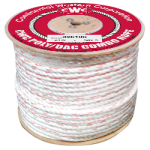 3-Strand Poly Dacron Rope 1/2 in. x 600 ft. White W/Blue & Orange Tracers-CWC 325045 3-Strand Poly Dacron Rope 1/2 in. x 600 ft. White W/Blue & Orange Tracers-CWC 325045