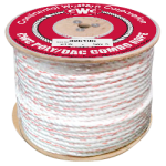 3-Strand Poly Dacron Rope 3/8 in. x 600 ft. White W/Blue & Orange Tracers-CWC 325025 3-Strand Poly Dacron Rope 3/8 in. x 600 ft. White W/Blue & Orange Tracers-CWC 325025