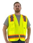 HI VIS SURVEYORS VEST, YELLOW, CLASS 2, WITH TWO-TONE DOT STRIPING 3XL HI VIS SURVEYORS VEST, YELLOW, CLASS 2, WITH TWO-TONE DOT STRIPING 3XL