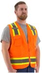 HI VIS SURVEYORS VEST, ORANGE, CLASS 2, WITH TWO-TONE DOT STRIPING XL