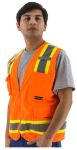 HI VIS SURVEYORS VEST, ORANGE, MESH BACK, CLASS 2, WITH TWO-TONE DOT STRIPING L