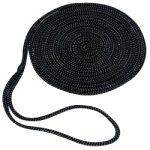 Double Braid Dock Line 1/2 in. x 25 ft. Black-CWC 350629