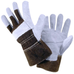 Shoulder Leather Palm Denim w/Safety Cuff Gloves L-CWC 510330