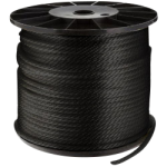 Solid Braid Nylon Rope 3/16 in. x 1000 ft. Black-CWC 105048